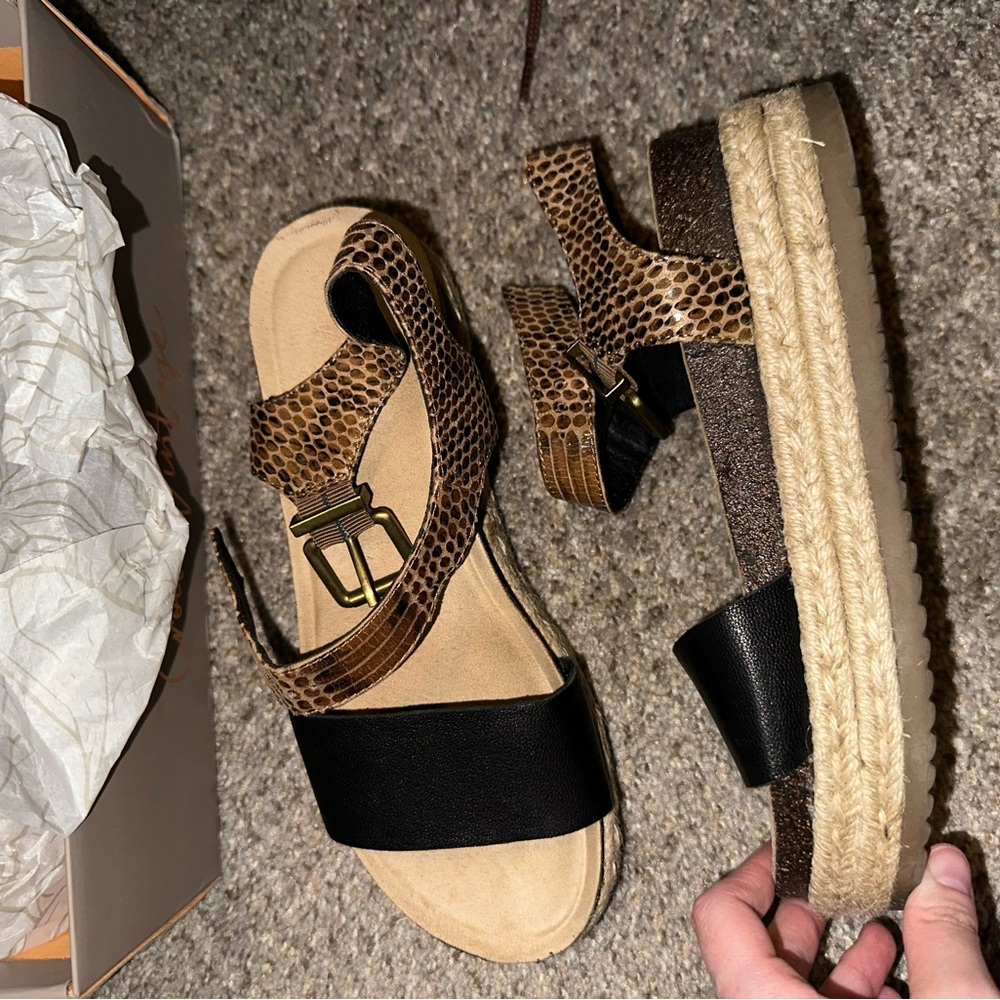 Crown Vintage Brown and Black Espadrille Shoes